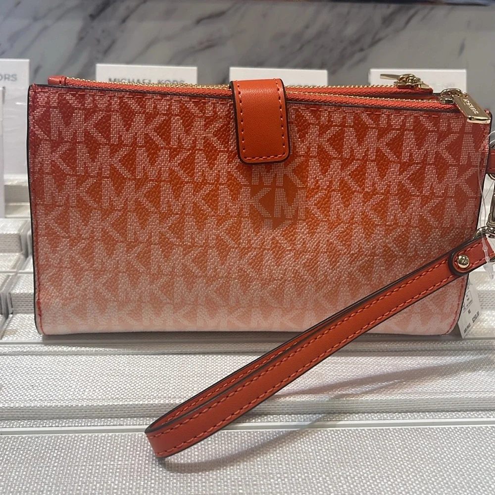 Michael Kors Jet Set Lg Ombré Signature Logo Double Zip Wallet Wristlet
RED - Picture 8 of 16